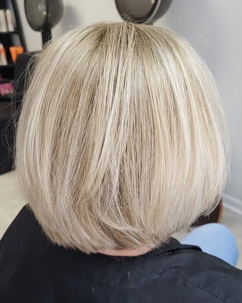 Icy blonde bob.