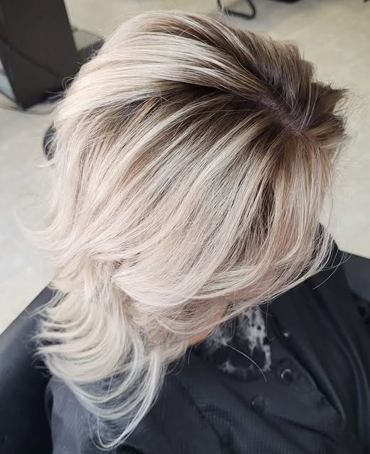 Icy blonde lived-in color.